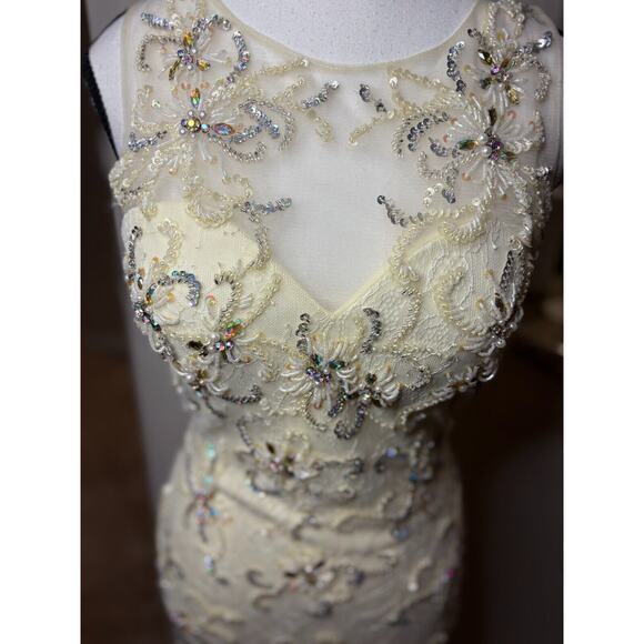 LUCCI LU Ivory Lace Sequin Jewel Mini Dress Size 2 MSRP $299 - Picture 10 of 10